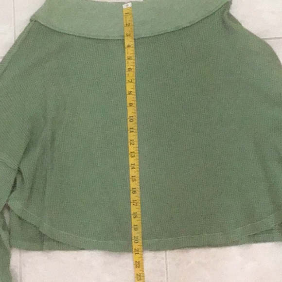 We The Free - Green, Slouchy, Off the Shoulder, Long Sleeve Thermal - Size Small - Picture 6 of 6